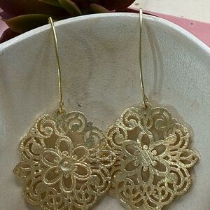 Elegant Gold Plated Filigree Earrings